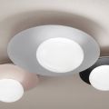 Applique o Plafoniera in Alluminio, Metallo e Luce in Vetro Bianco - Luma