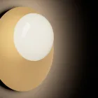 Applique o Plafoniera in Alluminio, Metallo e Luce in Vetro Bianco - Luma Viadurini