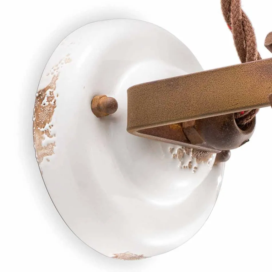 Applique orientabile a faretto in ceramica e metallo Kendra Ferroluce Viadurini