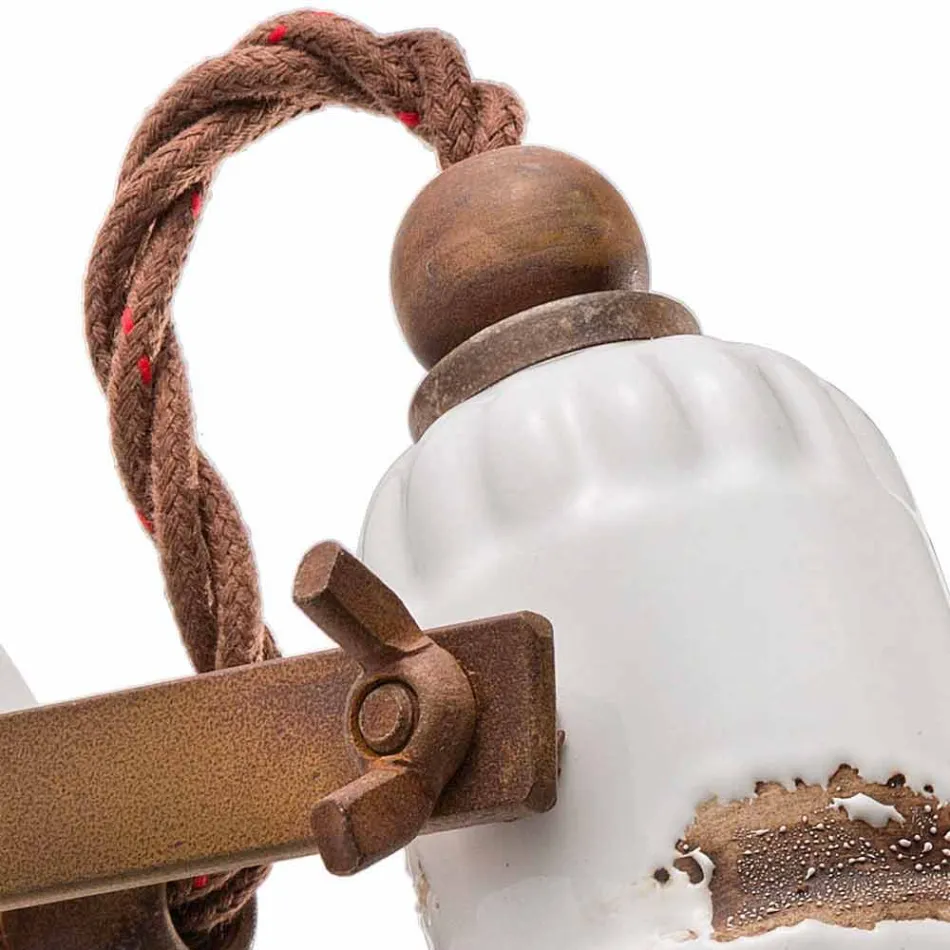 Applique orientabile a faretto in ceramica e metallo Kendra Ferroluce Viadurini