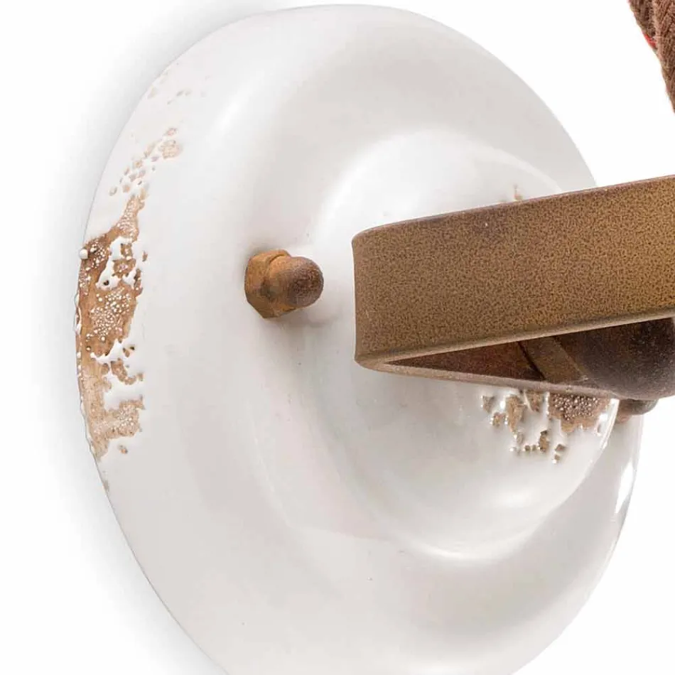 Applique orientabile a faretto in ceramica e metallo Kendra Ferroluce Viadurini