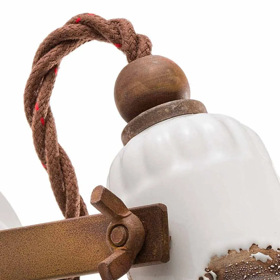 Applique orientabile a faretto in ceramica e metallo Kendra Ferroluce Viadurini