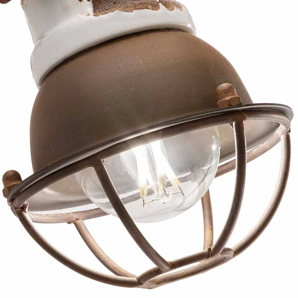 Applique orientabile a faretto in ceramica e metallo Kendra Ferroluce Viadurini