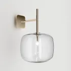 Applique Raffinata in Vetro Pyrex Soffiato e Metallo Made in Italy - Donatina Viadurini