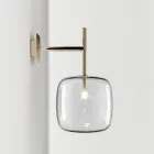 Applique Raffinata in Vetro Pyrex Soffiato e Metallo Made in Italy - Donatina Viadurini