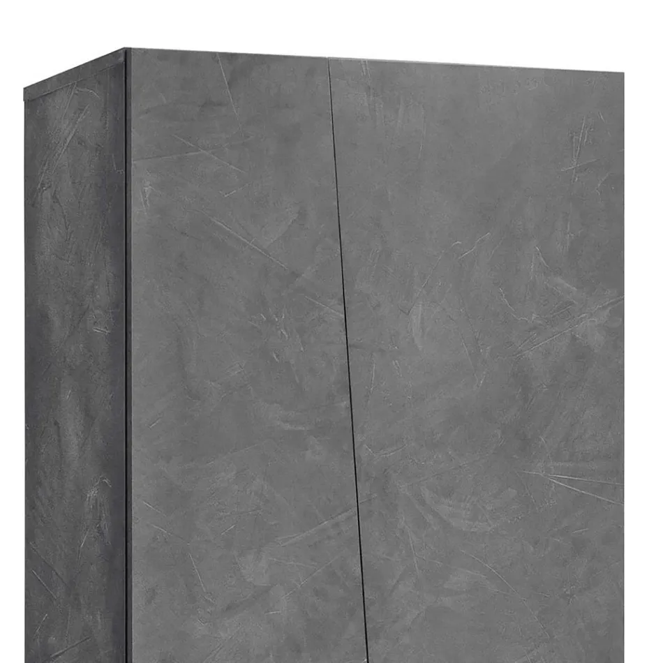 Armadio a 2 Ante in Legno Nobilitato Sostenibile Bianco o Ardesia - Joris Viadurini