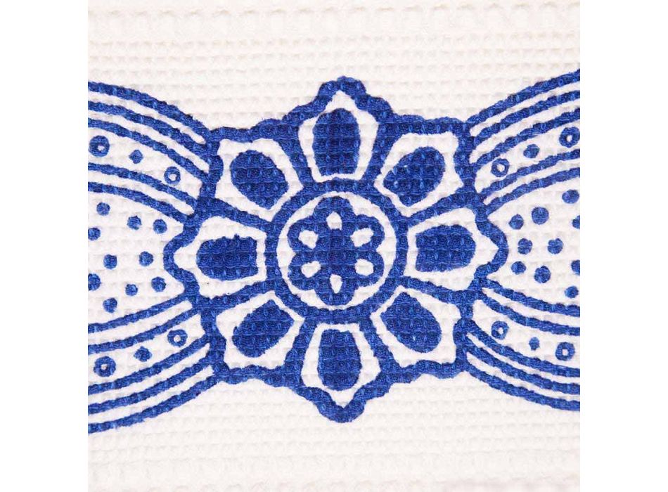 Asciugamano Artigianale Italiano con Stampa Realizzata a Mano in Cotone - Marchi