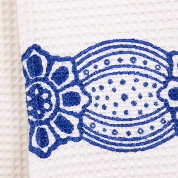 Asciugamano Artigianale Italiano con Stampa Realizzata a Mano in Cotone - Marchi