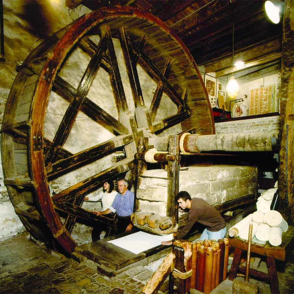 Asciugamano con Stampa Artigianale in Cotone Pezzo Unico Made in Italy - Marchi Viadurini