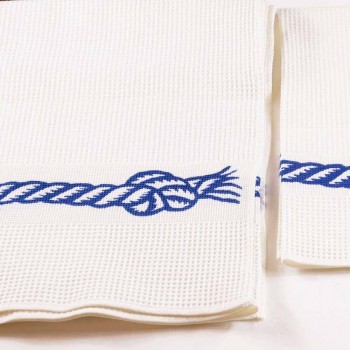 Asciugamano con Stampa Artigianale in Cotone Pezzo Unico Made in Italy - Marchi