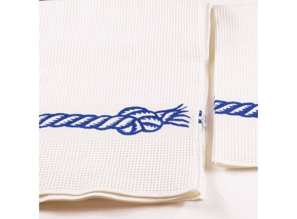 Asciugamano con Stampa Artigianale in Cotone Pezzo Unico Made in Italy - Marchi Viadurini