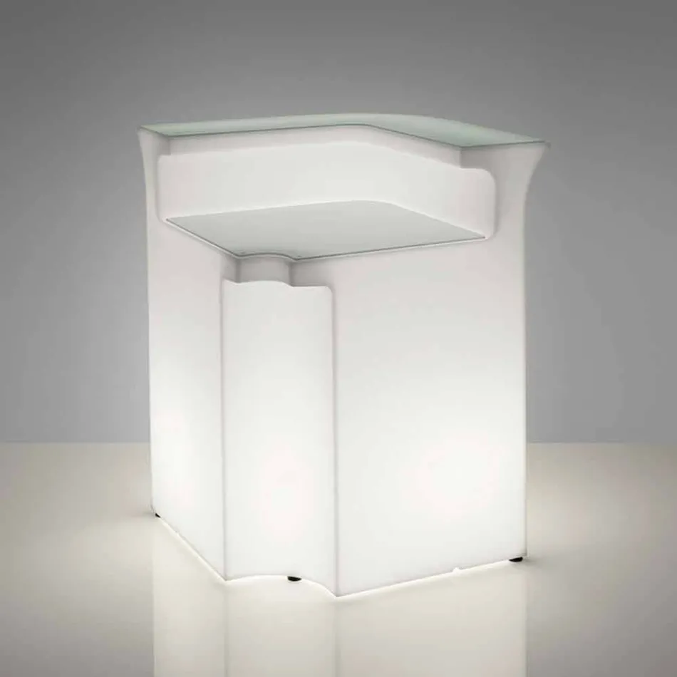 Bancone bar angolare Slide Break Corner luminoso moderno made in Italy Viadurini