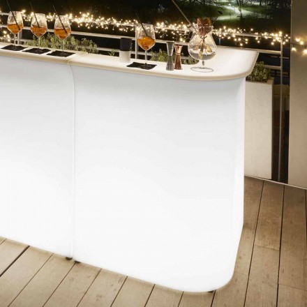 Bancone bar angolare Slide Break Corner luminoso moderno made in Italy Viadurini