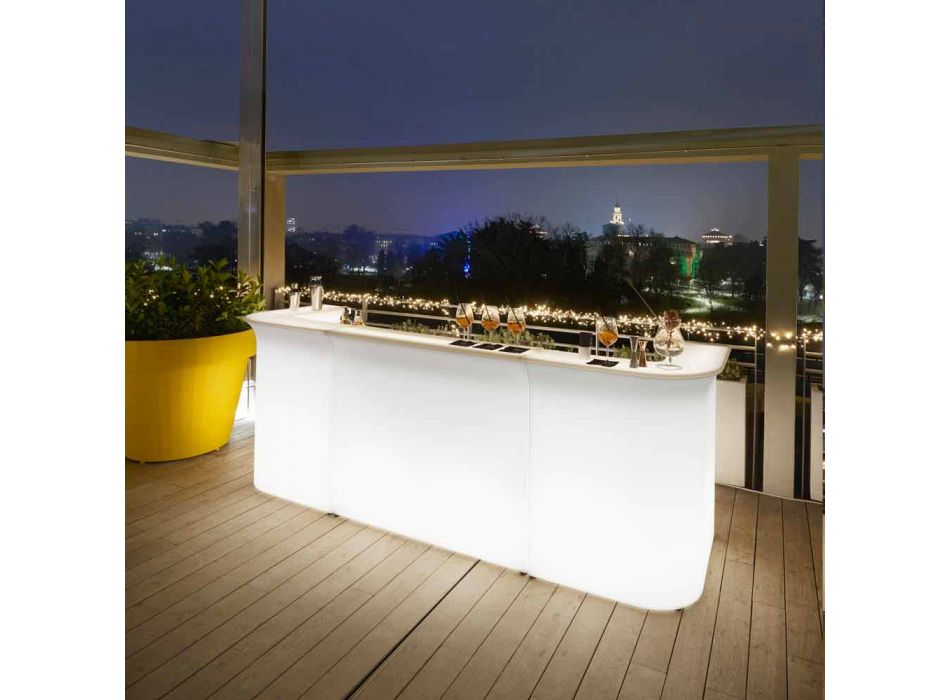 Bancone bar angolare Slide Break Corner luminoso moderno made in Italy