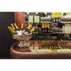 Bancone Bar con Piano in Vetro Glitter Realizzato in Italia, di Lusso - Calcutta Viadurini
