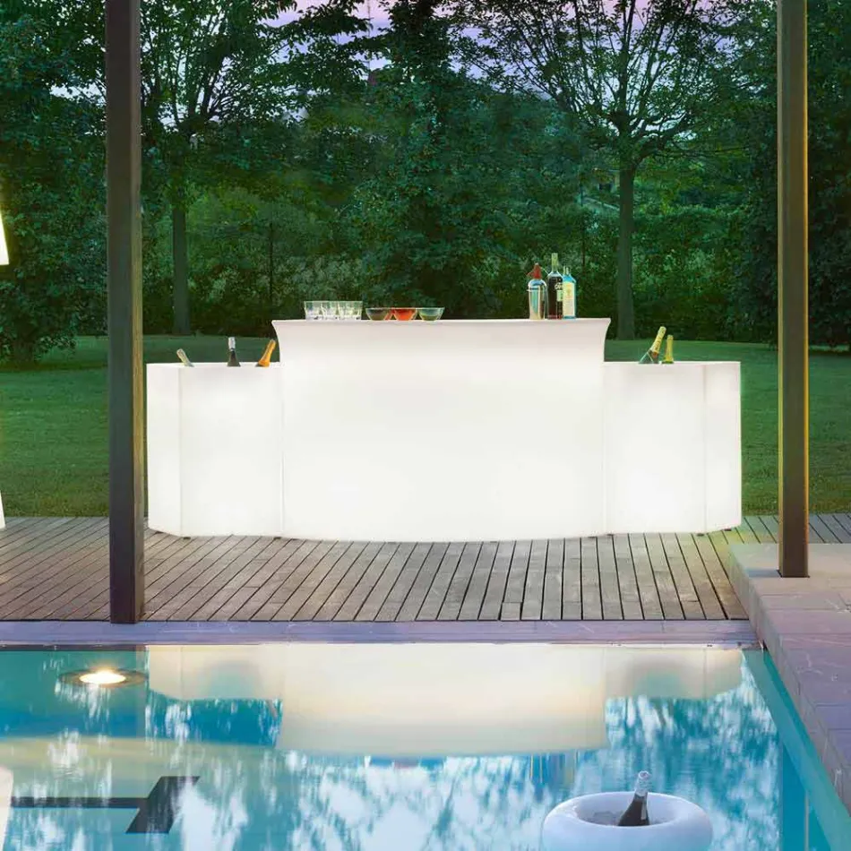 Bancone bar luminoso Slide Break Bar stile moderno fatto in Italia Viadurini