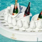 Bar galleggiante Trona in ecopelle nautica bianca e plexiglass Viadurini