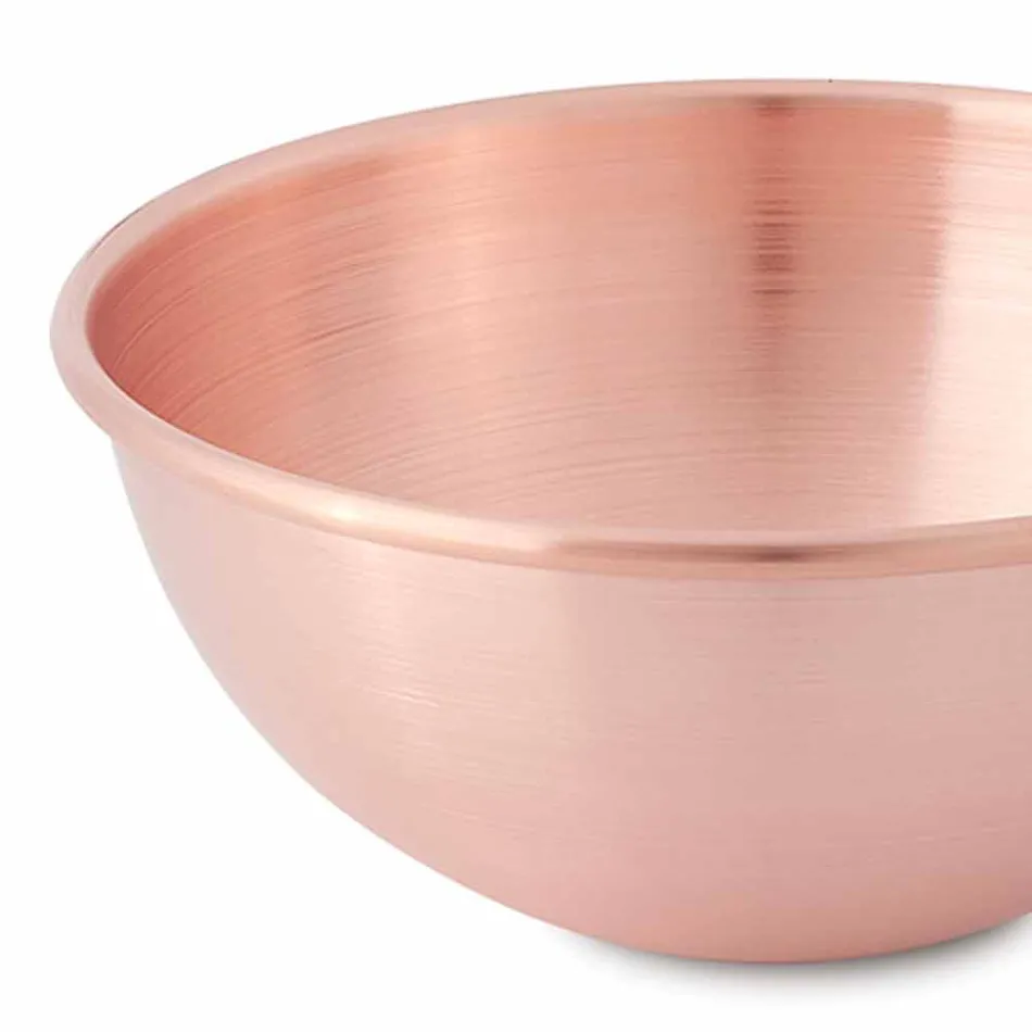 Bastardella in Rame Stagnato a Mano con Manico in Legno 26 cm - Giampiero Viadurini