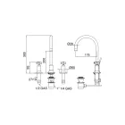 Batteria Lavabo 3 Fori Bocca Alta in Finitura Nichel Made in Italy - Red Viadurini