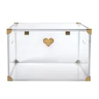 Baule Contenitore in Plexiglass con Dettagli Dorati Made in Italy - Briseide Viadurini