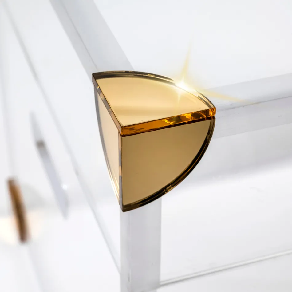 Baule Contenitore in Plexiglass con Dettagli Dorati Made in Italy - Briseide Viadurini