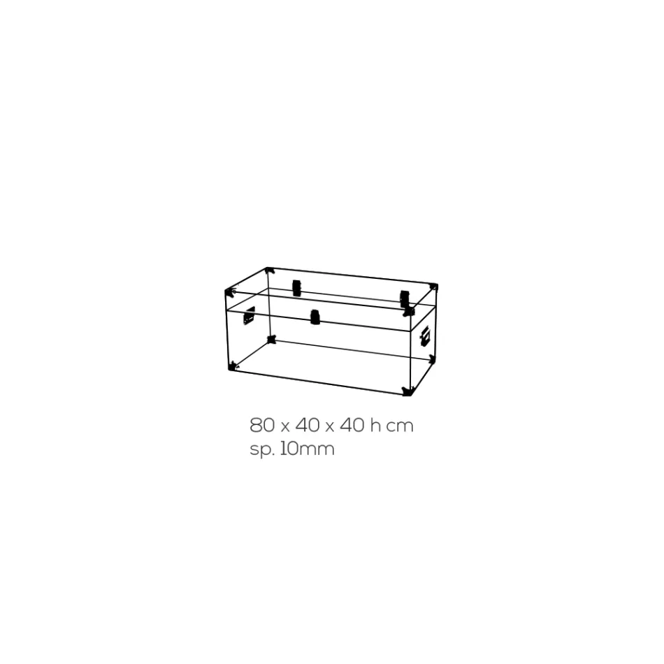 Baule Design in Cristallo Acrilico Trasparente e Acciaio Moderno - Dante Viadurini