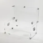 Baule Design in Cristallo Acrilico Trasparente e Acciaio Moderno - Dante Viadurini