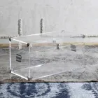 Baule Design in Cristallo Acrilico Trasparente e Acciaio Moderno - Dante Viadurini