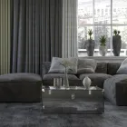 Baule in Cristallo Acrilico Trasparente o Fumè e Acciaio Moderno - Dante Viadurini