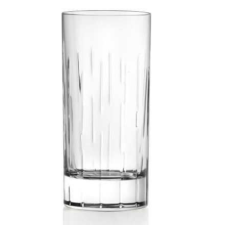 Bicchiere Alto in Eco Cristallo con Segmenti, Linea Lusso 12 Pz - Monnalisa Viadurini