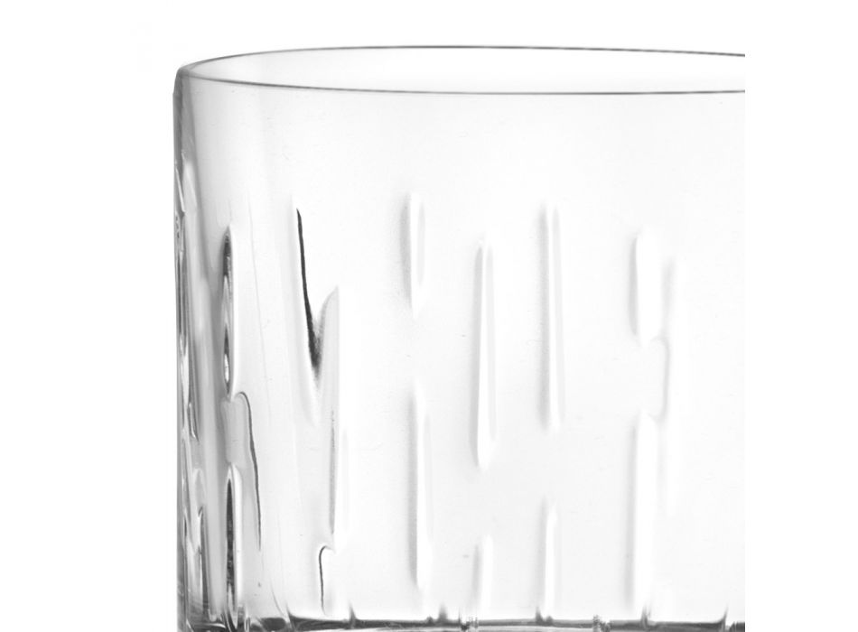 Bicchiere Dof in Eco Cristallo con Segmenti, Linea Lusso 12 Pz - Monnalisa Viadurini