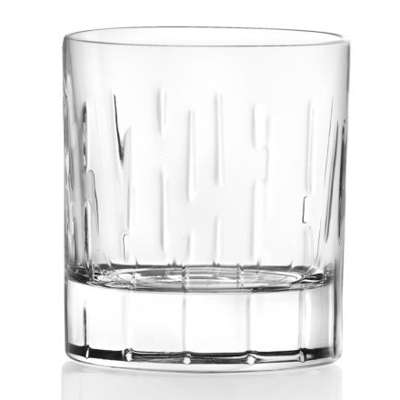 Bicchiere Dof in Eco Cristallo con Segmenti, Linea Lusso 12 Pz - Monnalisa Viadurini
