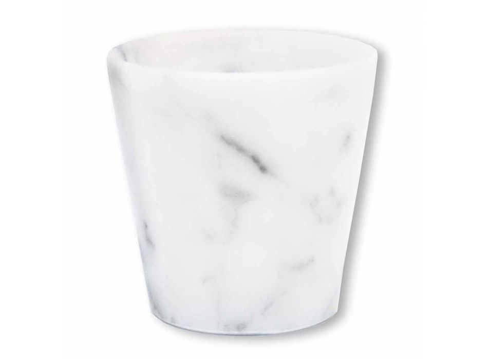 Bicchiere Grappa di Design in Marmo Bianco di Carrara Made in Italy - Fergie Viadurini