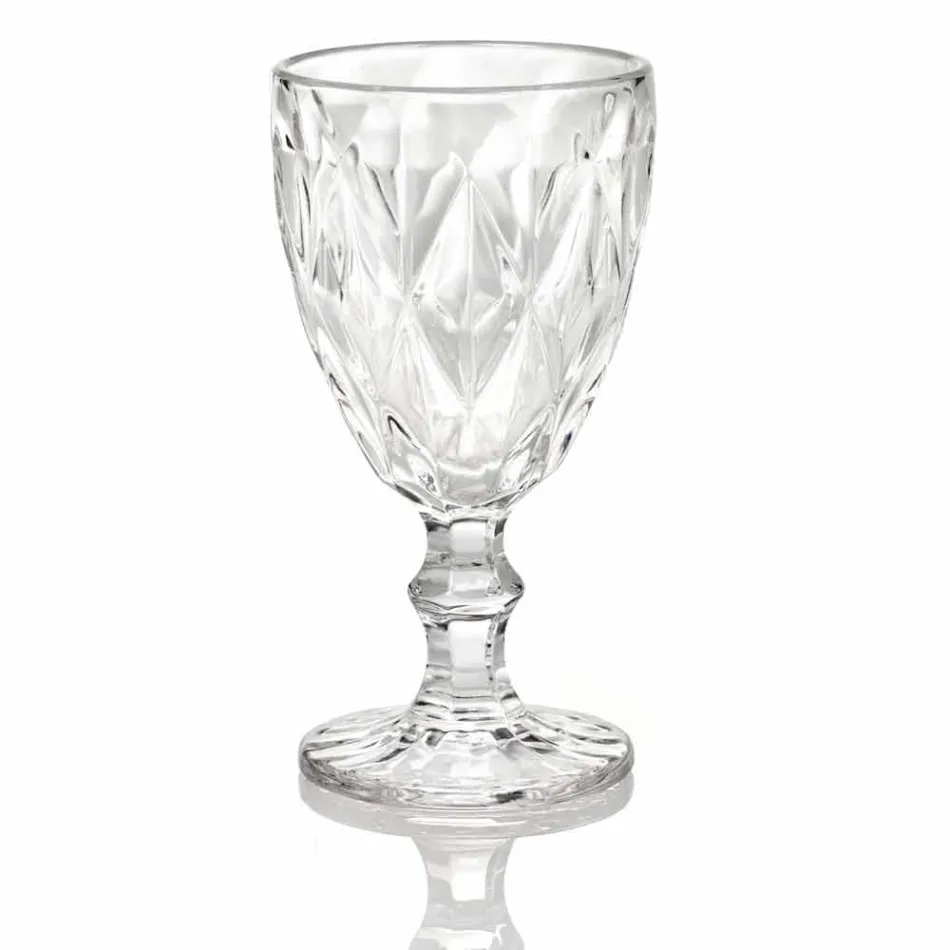 Bicchieri Calici Vino Colorati in Vetro di Design Moderno 6 Pezzi - Timon Viadurini