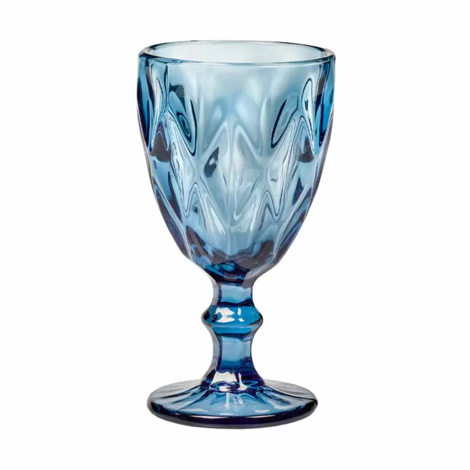 Bicchieri Calici Vino Colorati in Vetro di Design Moderno 6 Pezzi - Timon Viadurini