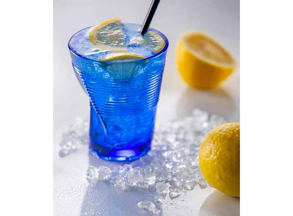 Bicchieri da Cocktail in Vetro Colorato 6 Pezzi di Design Accartocciato - Sarabi