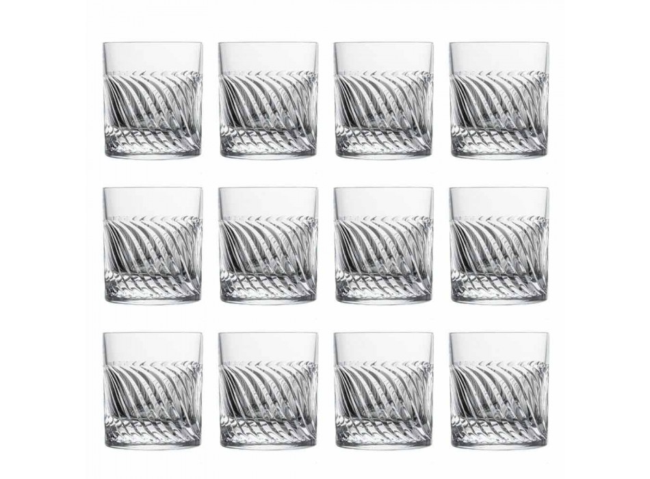 Bicchieri da Whisky Design Moderno in Cristallo Eco di Lusso 12 Pezzi - Aritmia Viadurini