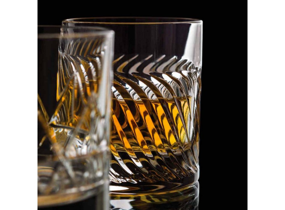 Bicchieri da Whisky Design Moderno in Cristallo Eco di Lusso 12 Pezzi - Aritmia