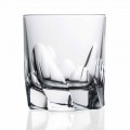 12 Bicchieri da Whisky in Cristallo Decorato, Design Dof Linea Lusso - Titanio