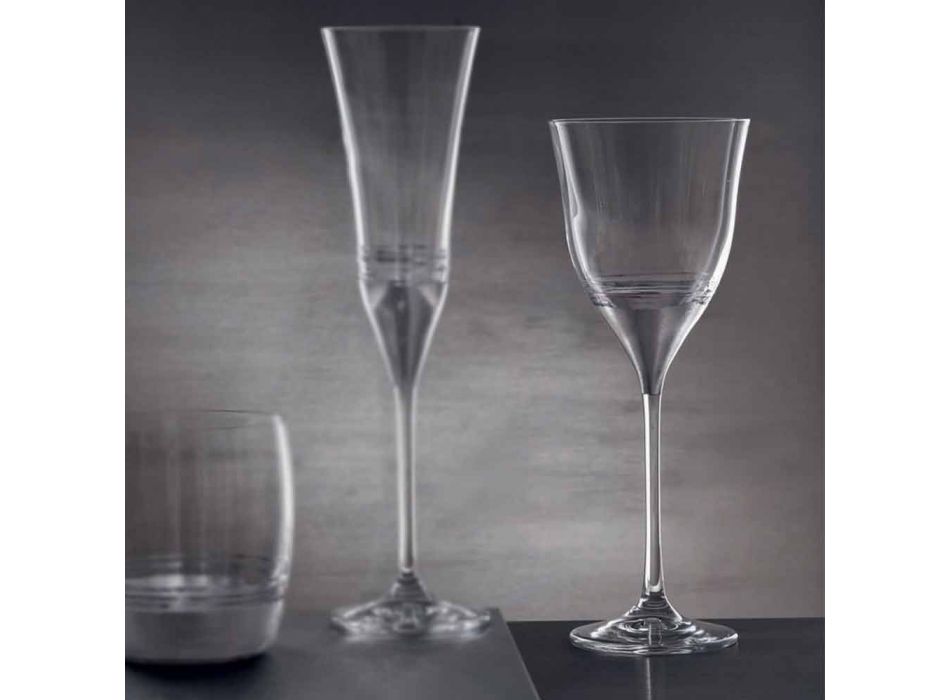 Bicchieri di Cristallo Calice Acqua in Bronzo Oro o Platino 12 Pezzi - Soffio