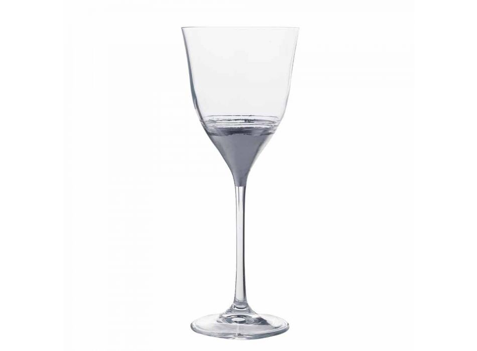 Bicchieri di Cristallo Calice Acqua in Bronzo Oro o Platino 12 Pezzi - Soffio Viadurini