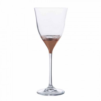 Bicchieri di Cristallo Calice Acqua in Bronzo Oro o Platino 12 Pezzi - Soffio