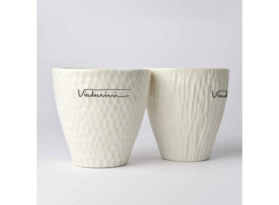 Bicchieri in Porcellana Bianca di Design di Lusso 6 Pezzi Unici - Arcireale Viadurini