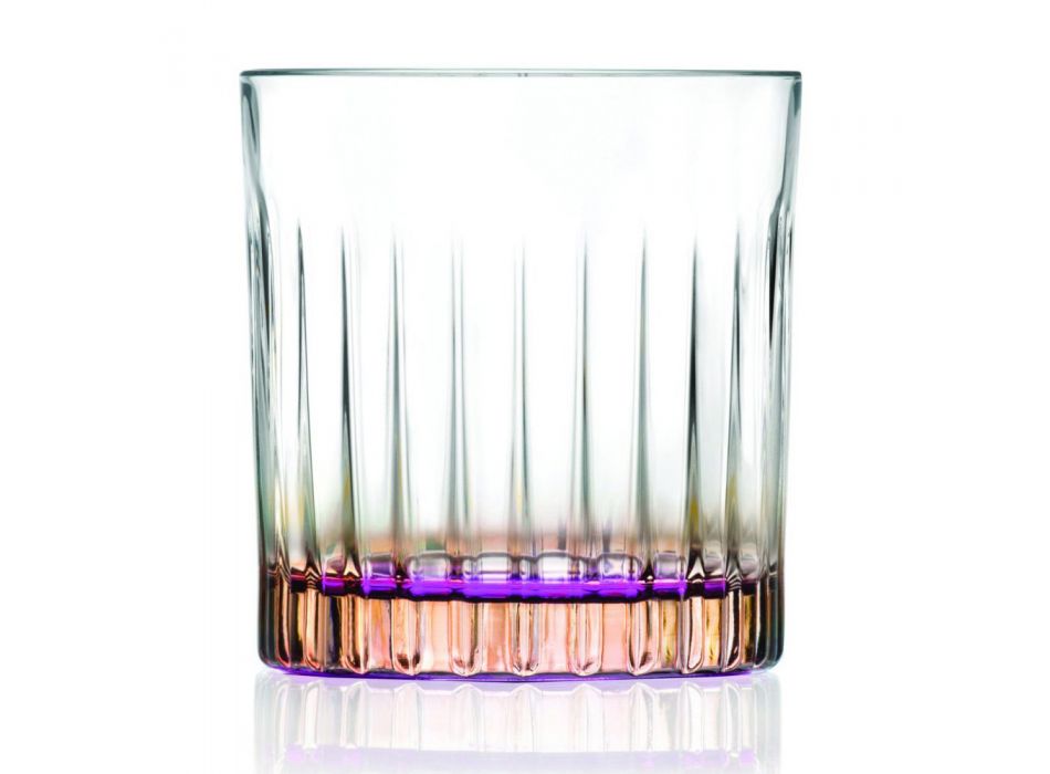 Bicchieri Tumbler Bassi in Eco Cristallo Colorato 2 Finiture 12 Pz - Gitano