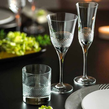 Bicchieri Tumbler Bassi in Eco Cristallo con Decoro di Lusso 12 Pezzi - Milito
