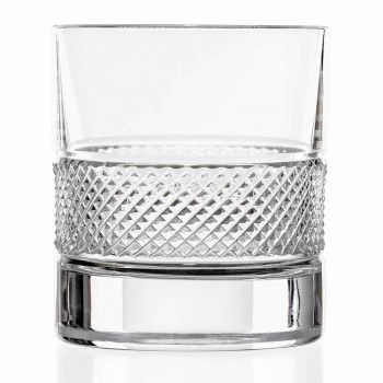 Bicchieri Tumbler Bassi in Eco Cristallo con Decoro di Lusso 12 Pezzi - Milito
