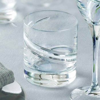 Bicchieri Tumbler Bassi in Eco Cristallo Decorato a Mano 12 Pezzi - Ciclone