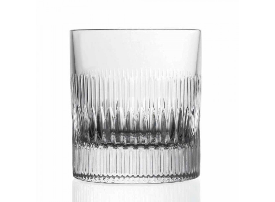 Bicchieri Whisky e Acqua in cristallo Decoro Stile Vintage 12 Pezzi - Tattile Viadurini
