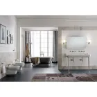 Bidet a Sospensione in Ceramica Bianca Stile Vintage, Made in Italy - Nausica Viadurini