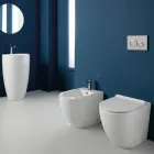 Bidet a Terra Ciclonico Monoforo in Ceramica dal Design Moderno - Aralia Viadurini